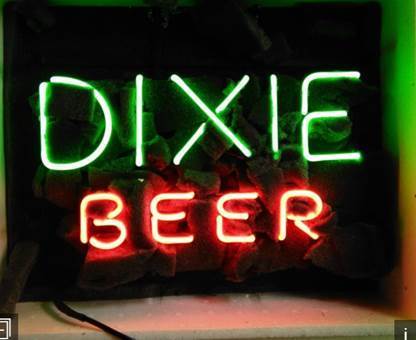 RARE New Dixie 45 BEER PUB STORE light backing Real Glass Neon Sign Light 