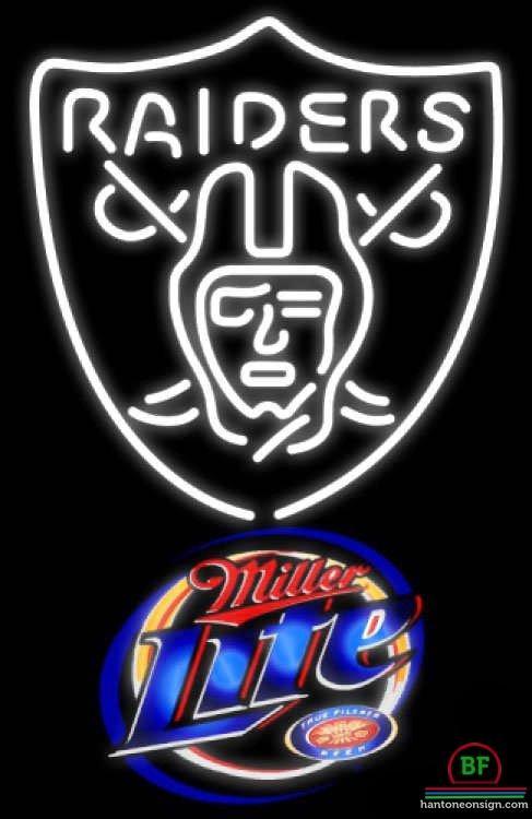 Miller Lite Oakland Raiders Neon Sign NFL Teams Neon Light