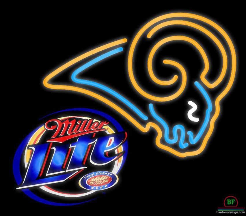 Miller Lite St Louis Rams Neon Sign NFL Teams Neon Light
