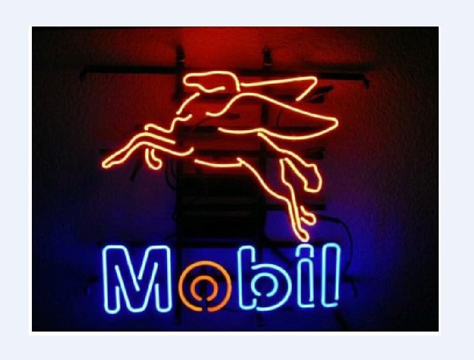 Mobil Gas & Oil Neon Sign
