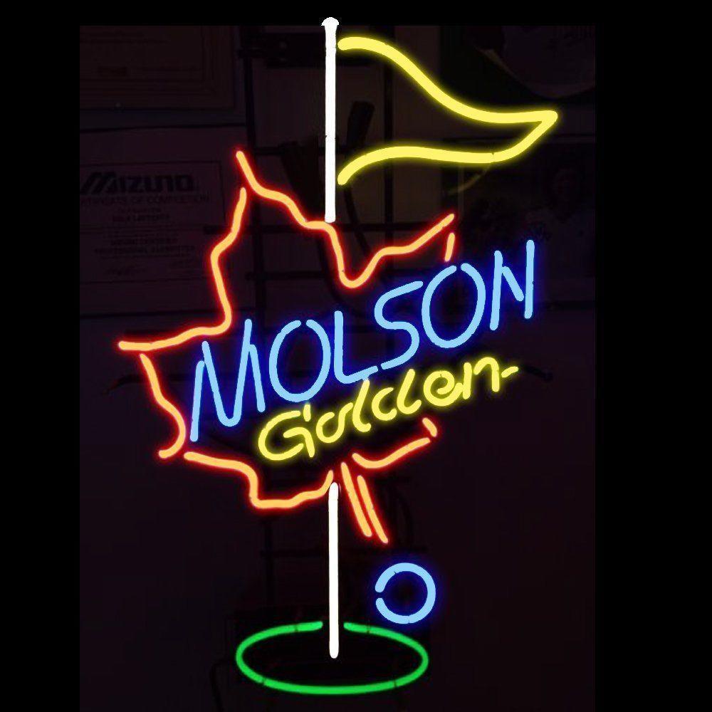 Molson Canadian Golden Golf Neon Sign