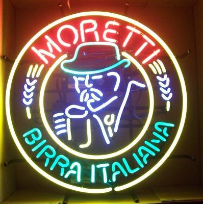 Neon Sign Birra Moretti Brewing Light Bistro Room Decor Artwork Glass 24''X24'' 