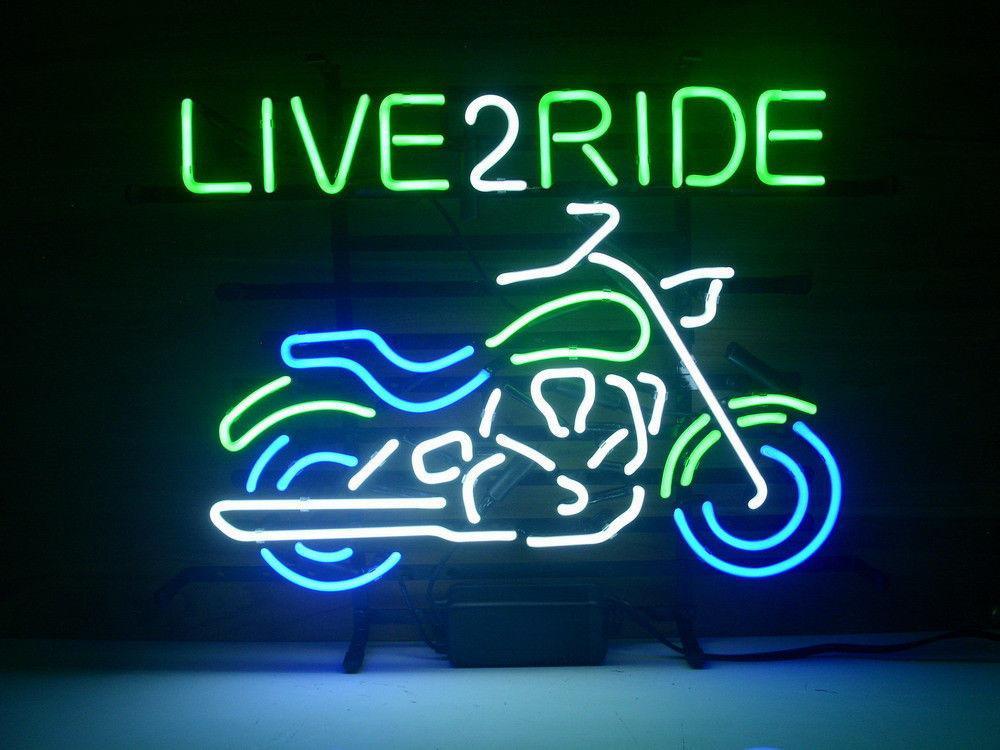 Motorcycle Live 2 Ride Neon Sign
