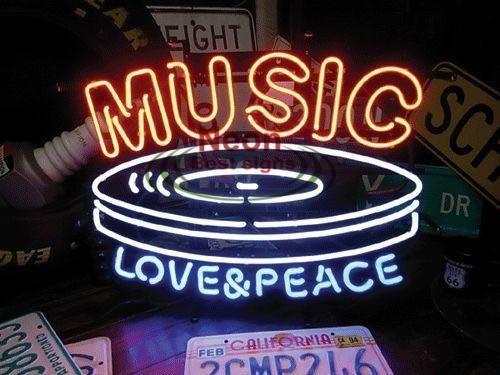 Music Love&Peace Neon Sign Bar Sign Neon Light