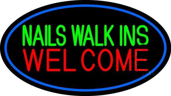 Nails Walk Ins Welcome Neon Sign Bar Sign Neon Light