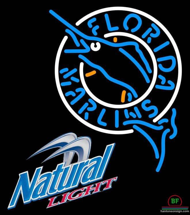 Natural Light Florida Miami Marlins Neon Sign Teams Neon Light
