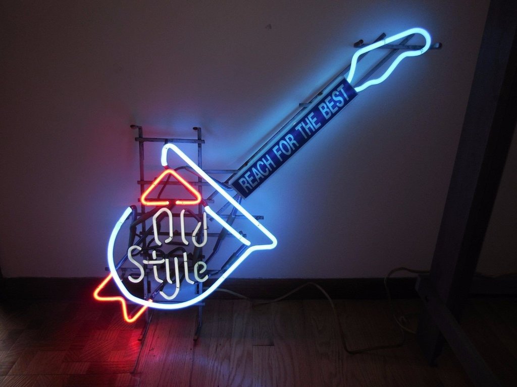Old Style Beer Guitar Neon Sign Bar Sign Neon Light