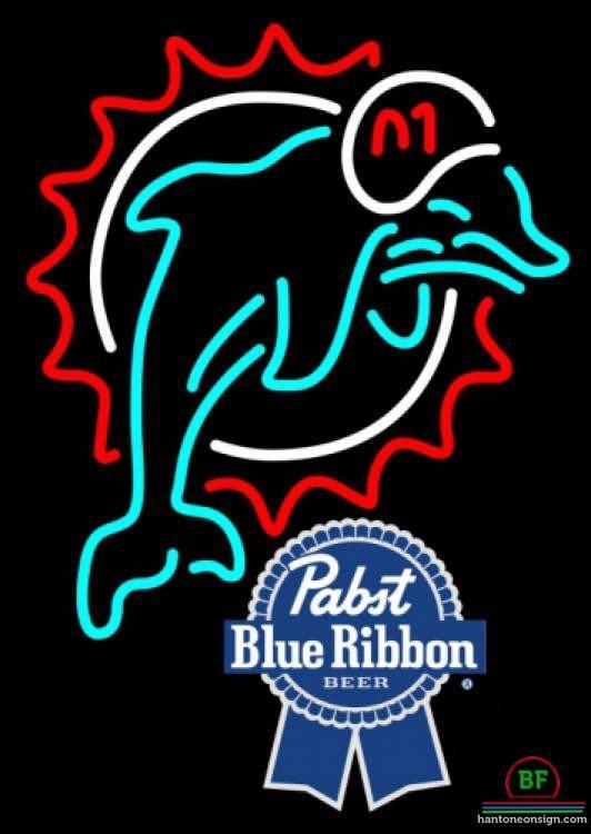 Pabst Blue Ribbon Miami Dolphins Neon Sign Teams Neon Light