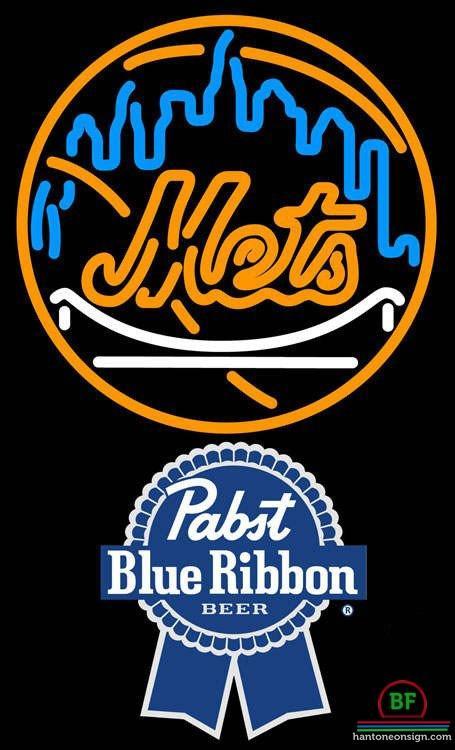 Pabst Blue Ribbon New York Mets Neon Sign Teams Neon Light