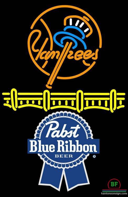 Pabst Blue Ribbon New York yankees Neon Sign Teams Neon Light