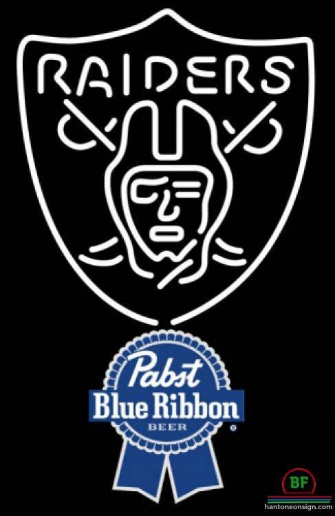 Pabst Blue Ribbon Oakland Raiders Neon Sign Teams Neon Light