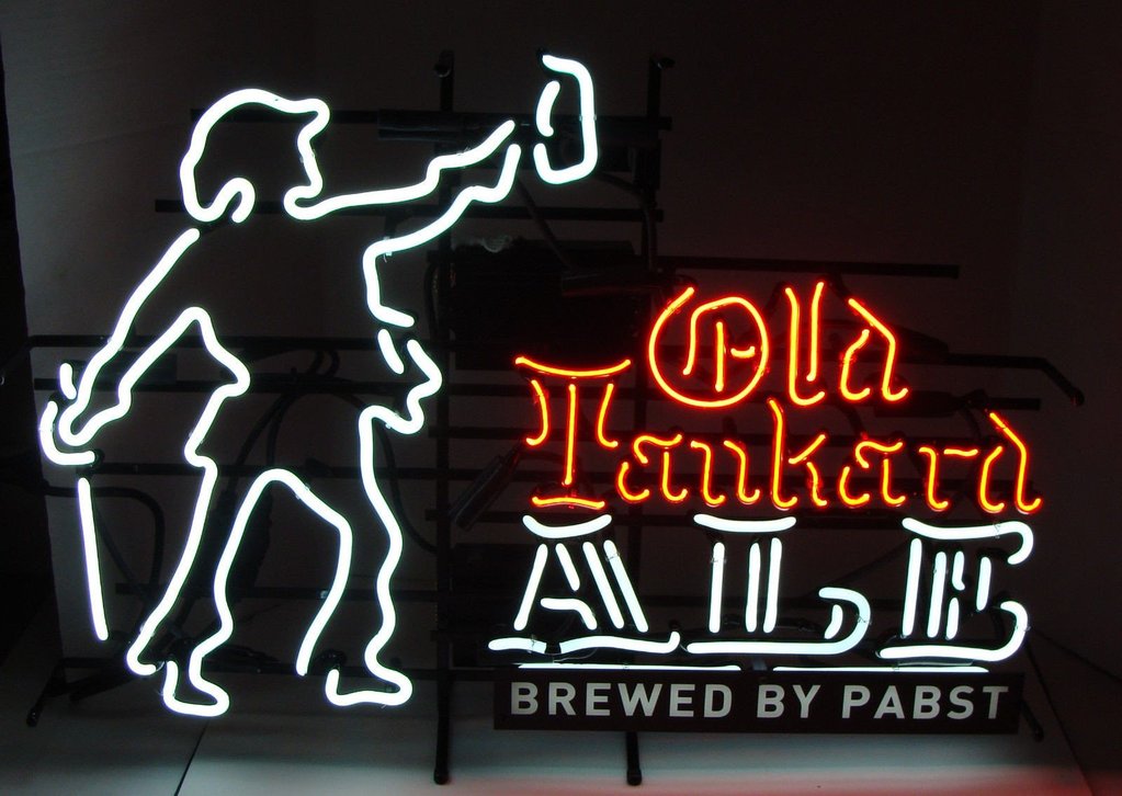 Pabst Blue Ribbon Old Tankard Ale Neon Sign