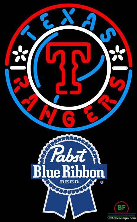 Pabst Blue Ribbon Texas Rangers Neon Sign Teams Neon Light