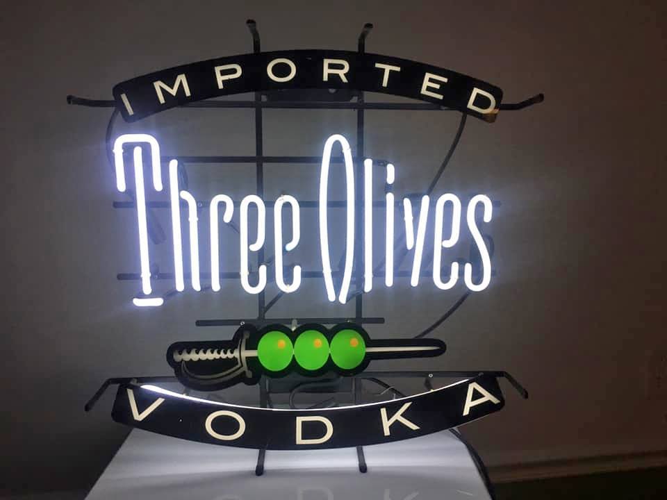 Rare Three Olives Imported Vodka Neon Sign Neon Light