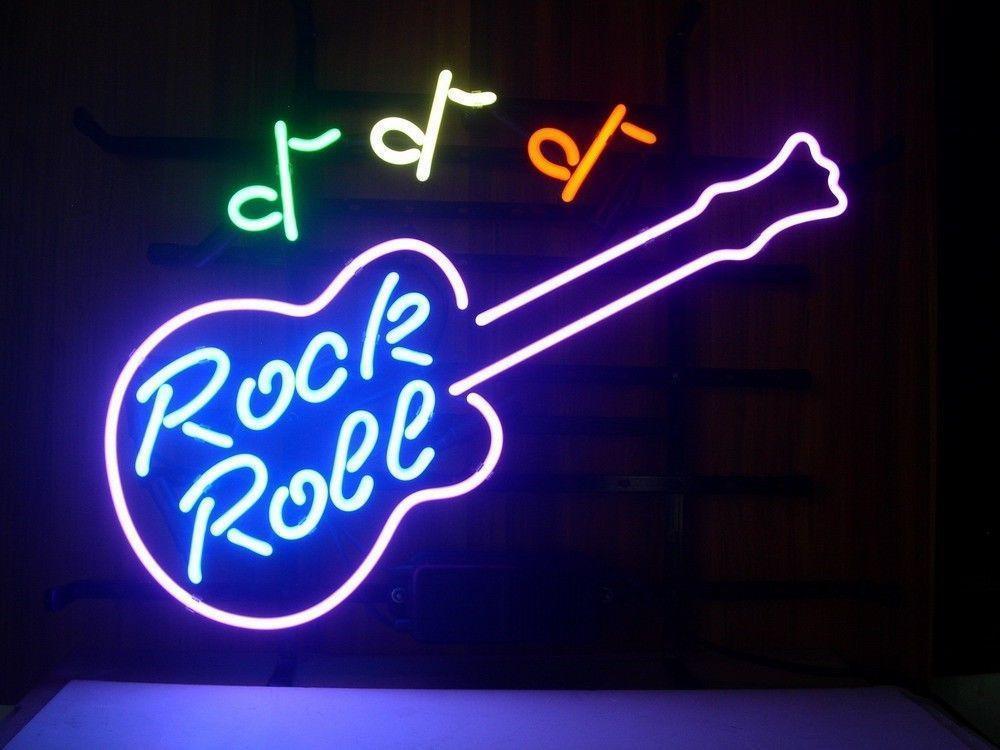 Rock Roll Music Neon Sign