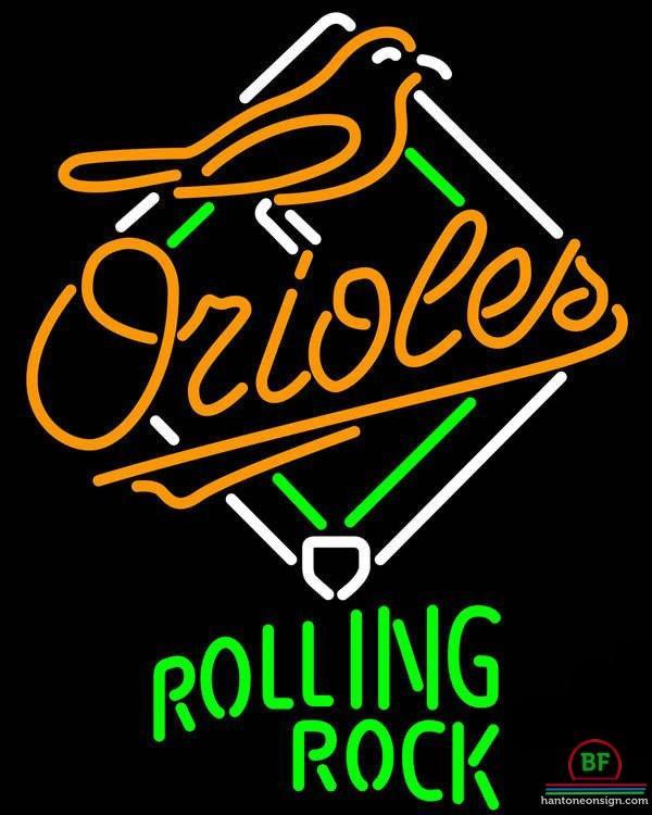 Rolling Rock Baltimore Orioles Néon Signe Teams MLB Neon