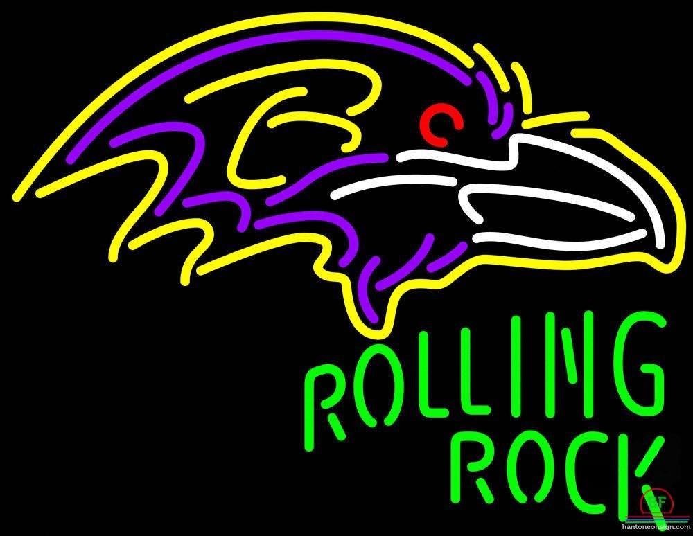 Rolling Rock Baltimore Ravens Neon Sign Teams Neon Light