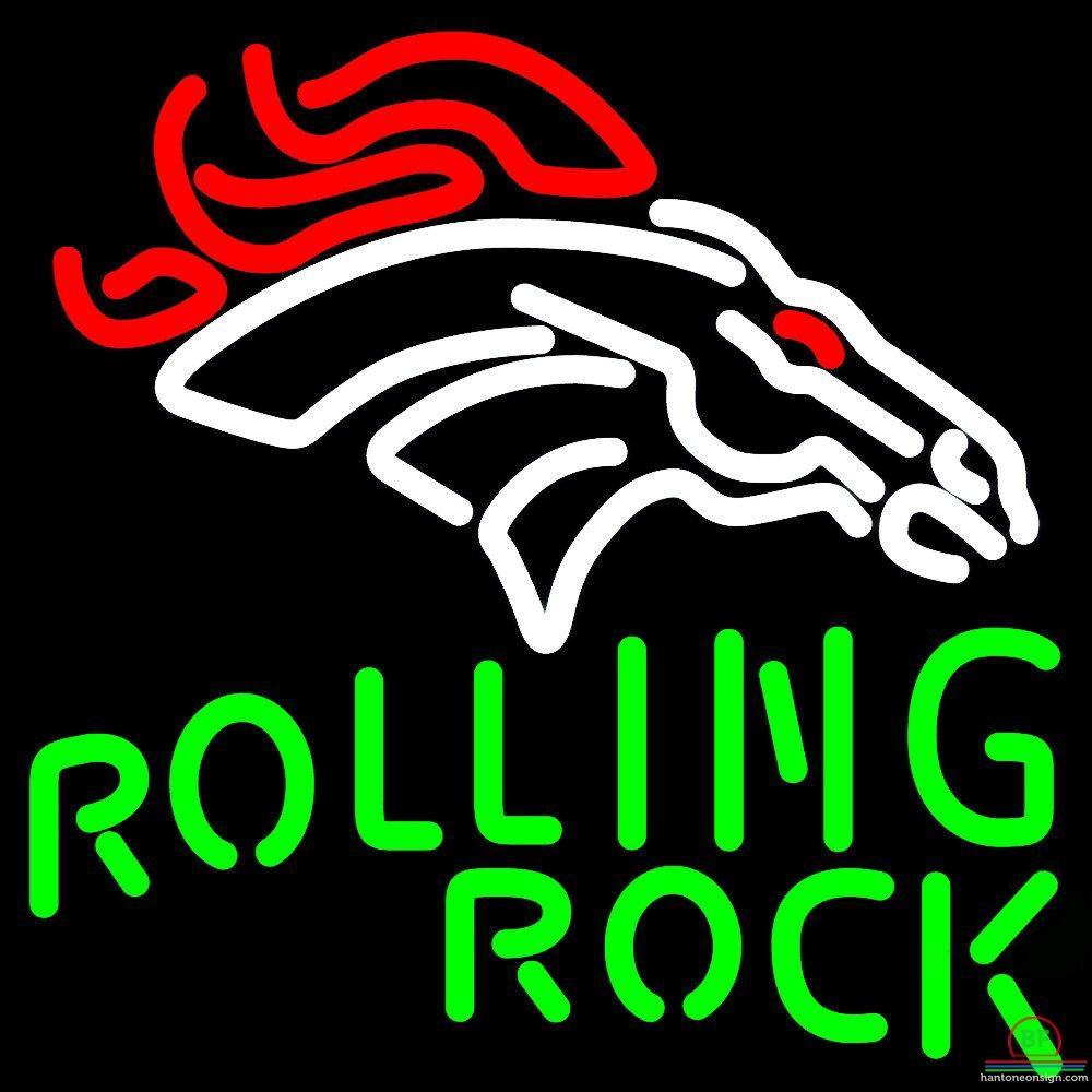 Rolling Rock Denver Broncos Neon Sign Teams Neon Light