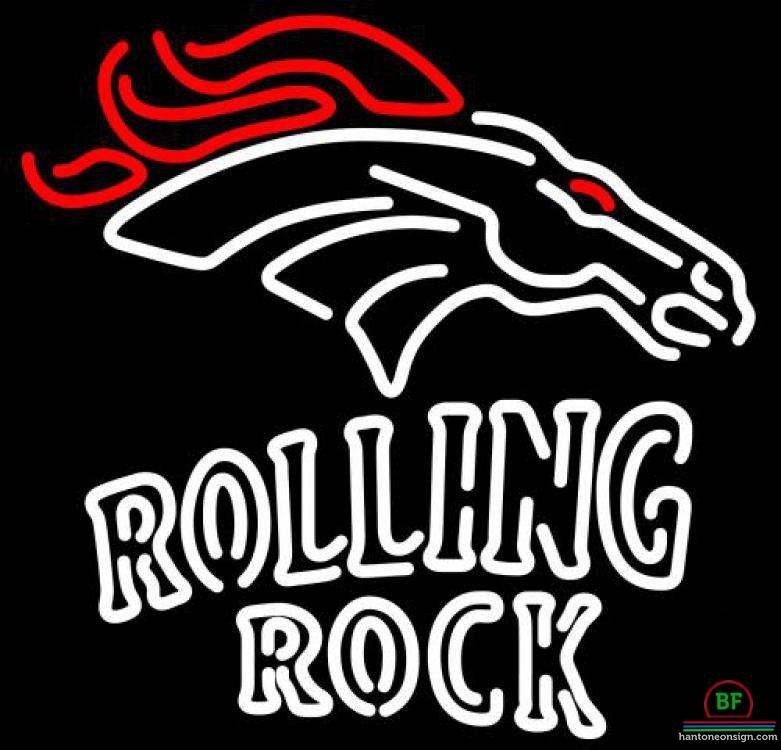 Rolling Rock Denver Broncos Neon Sign Teams Neon Light