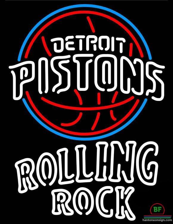 Rolling Rock Detroit Pistons Neon Sign Teams Neon Light
