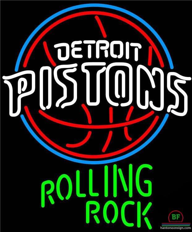 Rolling Rock Detroit Pistons Neon Sign Teams Neon Light
