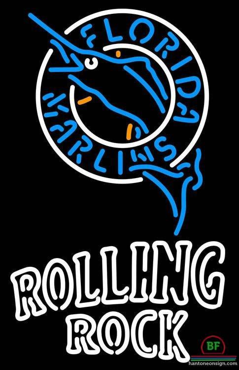 Rolling Rock Florida Miami Marlins Neon Sign Teams Neon Light