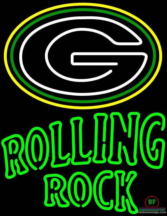 Rolling Rock Green Bay Packers Neon Sign Teams Neon Light