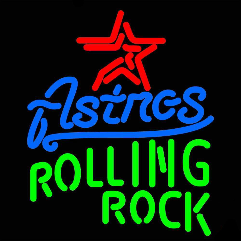 Rolling Rock Houston Astros Neon Sign Teams Neon Light