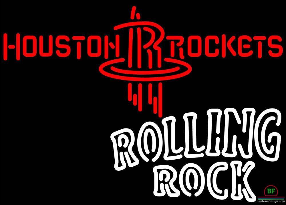 Rolling Rock Houston Rockets Neon Sign NBA Teams Neon