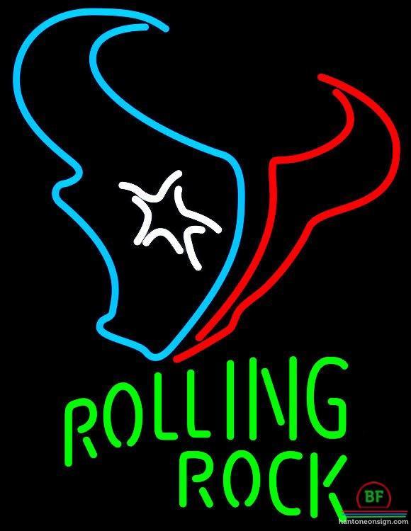 Rolling Rock Houston Texans Neon Sign Teams Neon Light