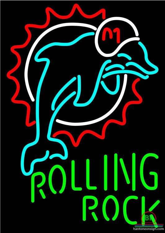 Rolling Rock Miami Dolphins Neon Sign Teams Neon Light