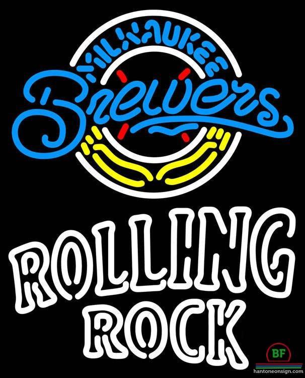 Rolling Rock Milwaukee Brewers Neon Sign Teams Neon Light