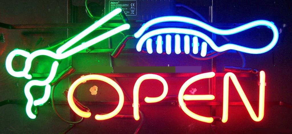 Salon Barber Open Neon Sign