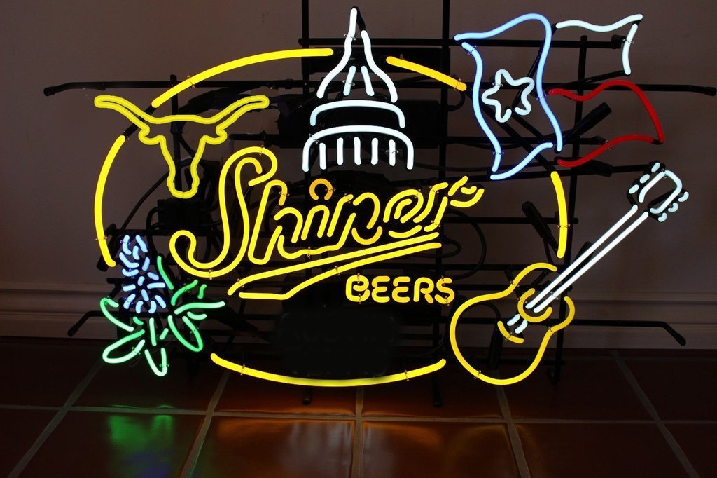 Shiner Beers Texas Austin longhorn Neon Sign For Beer Bar Pub Neon Light Neon Light