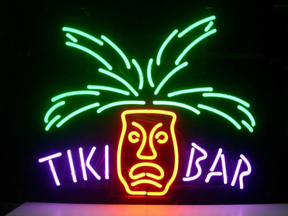 Tiki Bar Paradise Palm Neon Sign