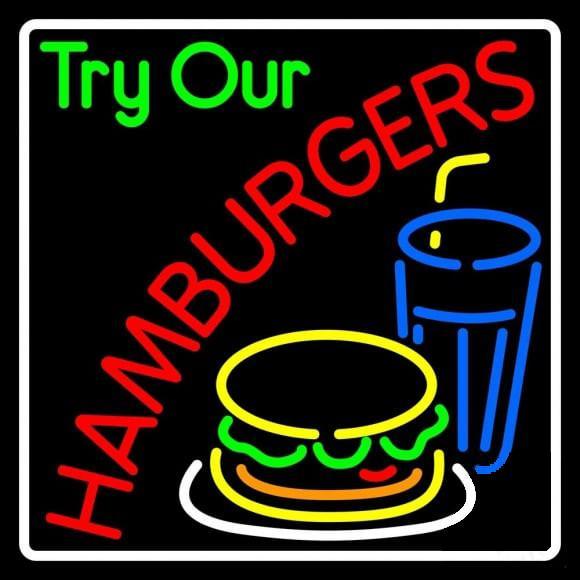 Try Our Hamburgersg Neon Sign Bar Sign Neon Light