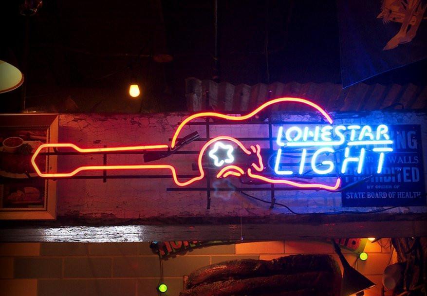 Lone Star Light Guitar Neon Sign Bar Sign Neon Light