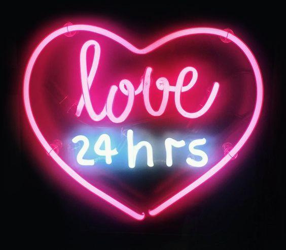 Love 24 Hours Heart Neon Sign Bar Sign Neon Light Z1190