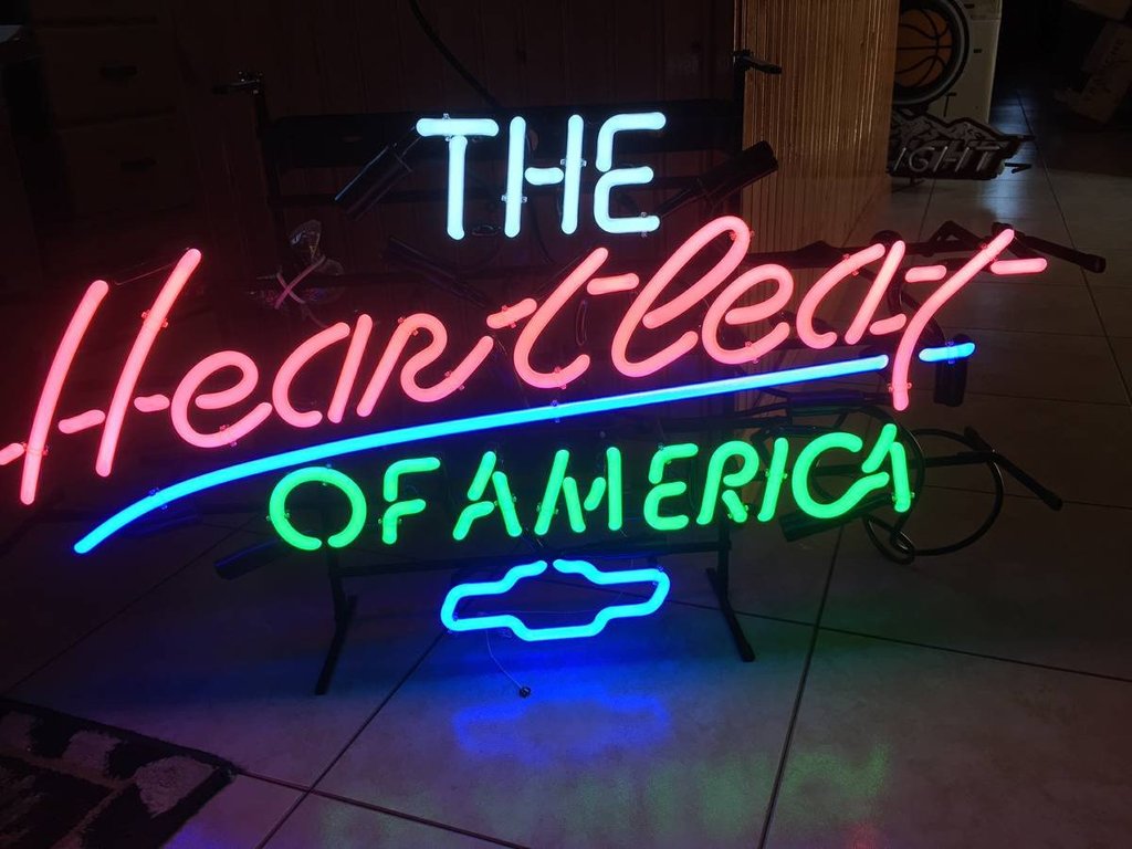 Chevy Heartbeat Or America Neon Sign Neon Light