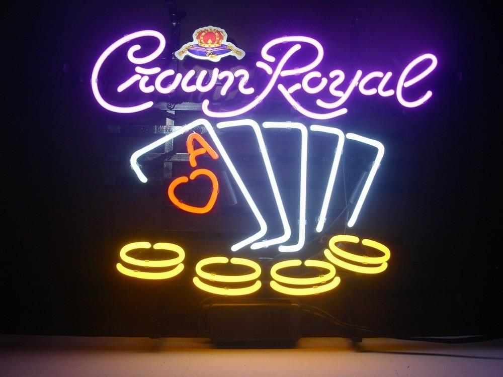 Crown Royal Casino Cards Neon Sign