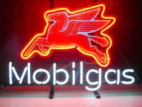 Mobil Gas & Oil Neon Sign