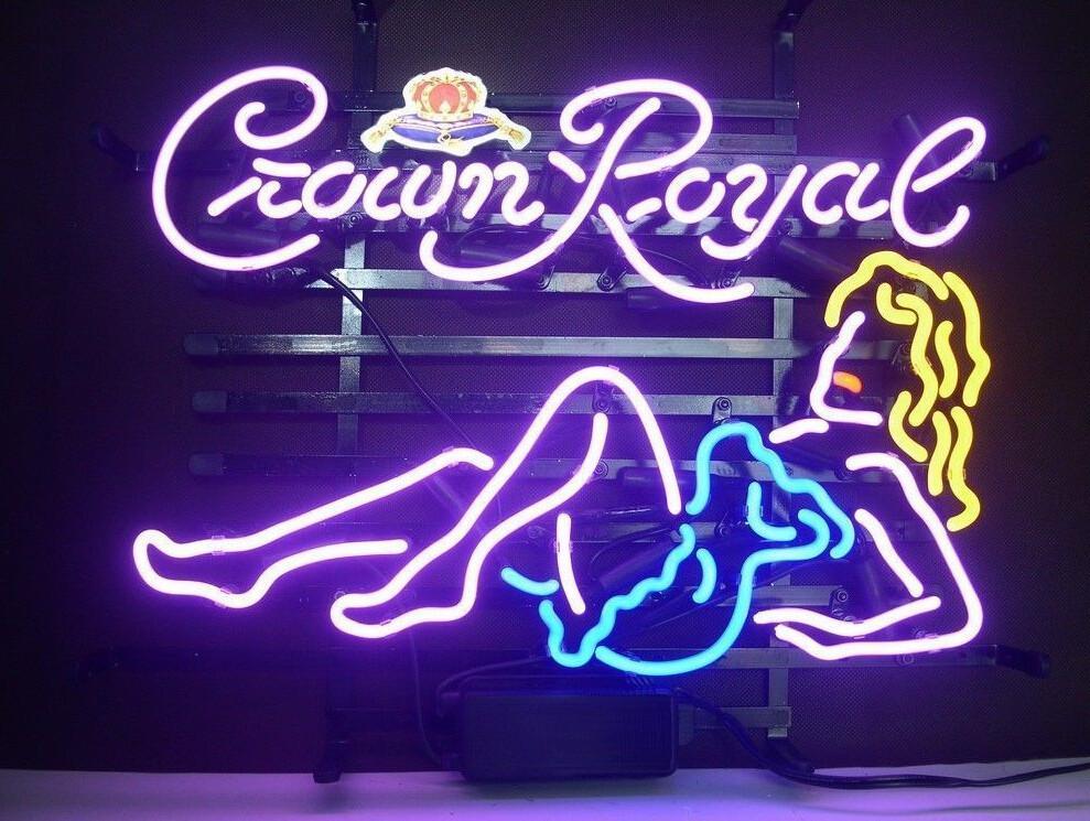 Crown Royal Girl Neon Sign
