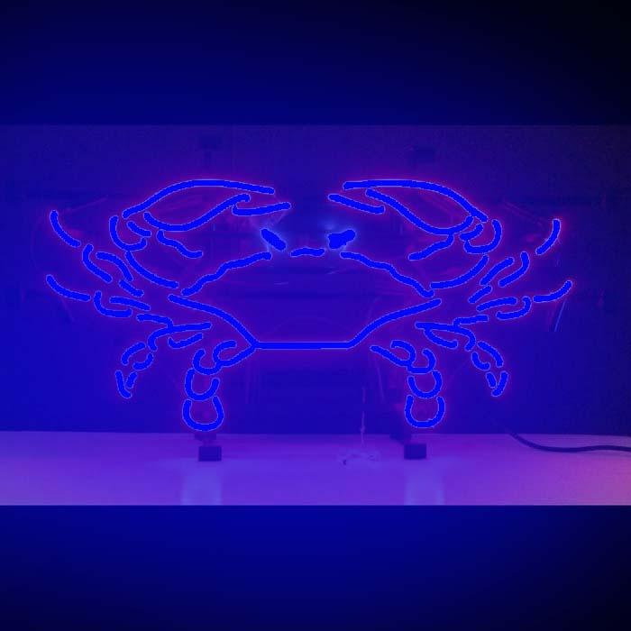 Crab Blue Neon Sign Bar Sign Neon Light