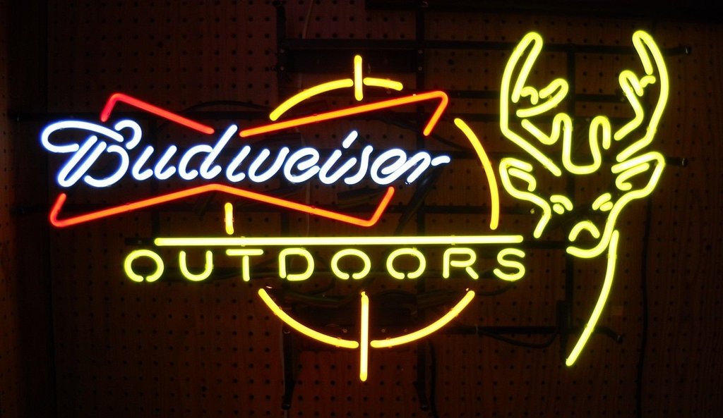Budweiser Deer Outdoors Neon Sign