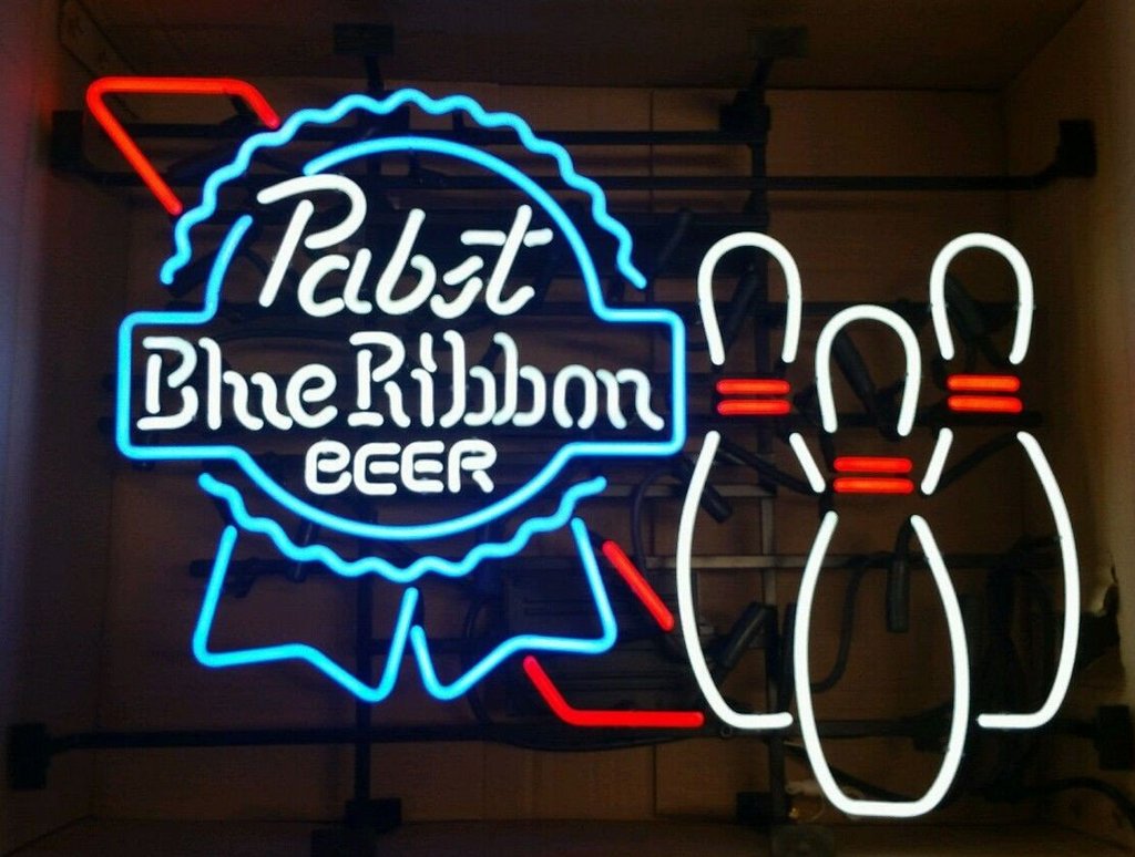 Pabst Blue Ribbon Bowling Neon Sign