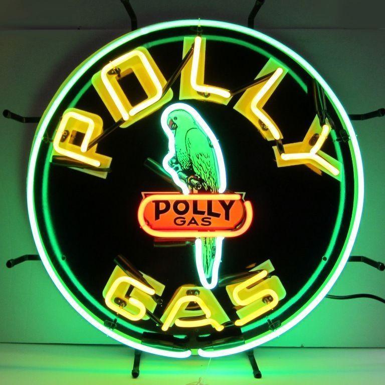 Polly Gasoline Decal Neon Sign