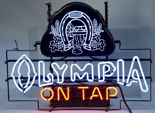 Olympia On Tap Neon Sign Good Luck Bar Sign Neon Light