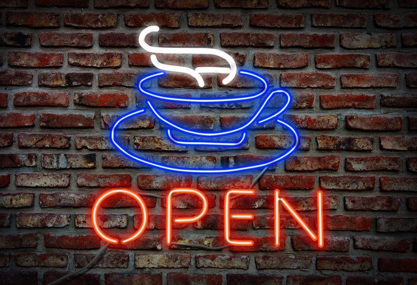 Coffee Cafe Open Neon Sign