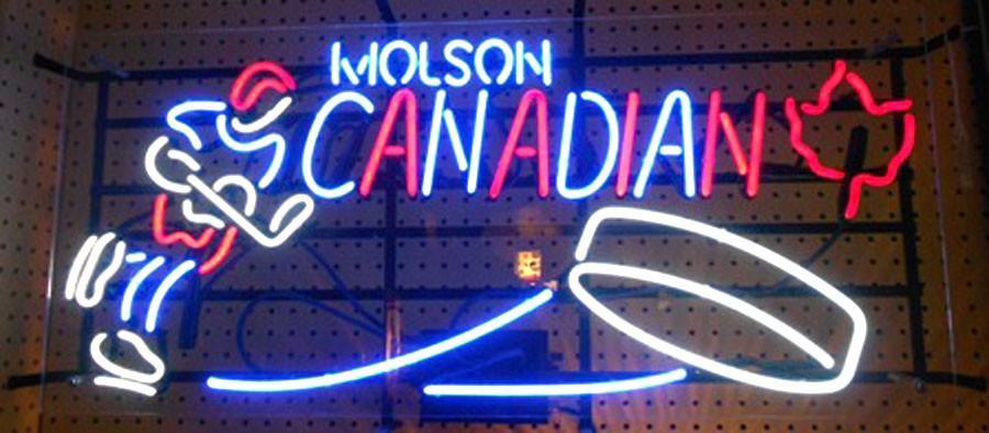 Molson Canadian Hockey Neon Sign
