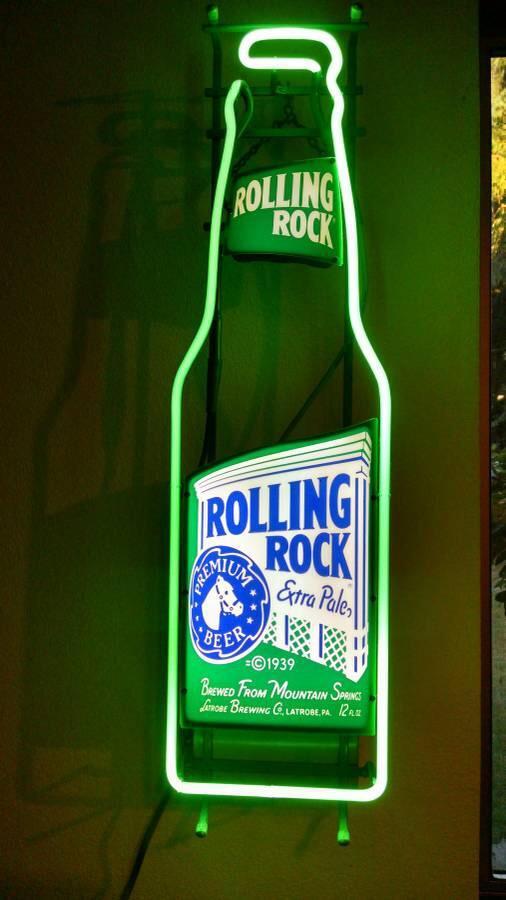 24"X24" New Rolling Rock Beer Bar Pub NEON SIGN LIGHT with Silkscreen Backing 